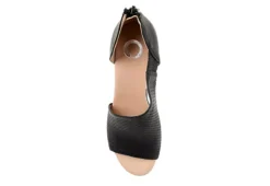 Journee Collection Womens Aretha Wedge Sandal - Black -Shoe Sales Store US 01 102152 05