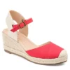 Journee Collection Womens Ashlyn Wedge Sandal - Red -Shoe Sales Store US 01 102164 00