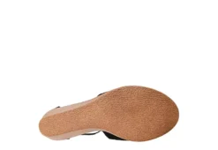 Journee Collection Womens Kedzie Wedge Sandal - Black -Shoe Sales Store US 01 102265 06