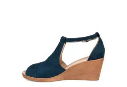 Journee Collection Womens Kedzie Wedge Sandal - Blue -Shoe Sales Store US 01 102266 03