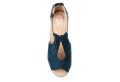Journee Collection Womens Kedzie Wedge Sandal - Blue -Shoe Sales Store US 01 102266 05
