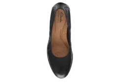 Clarks Womens Jeanette Ease Flat - Black -Shoe Sales Store US 01 105283 05