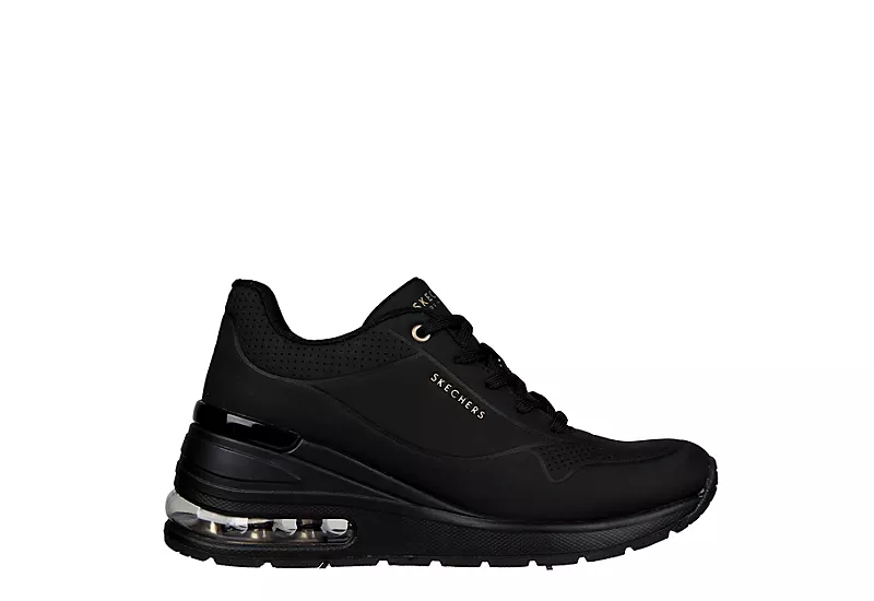 Skechers Womens Million Air Elevated Air Sneaker - Black 4 Skechers Womens Million Air Elevated Air Sneaker - Black - Image 2