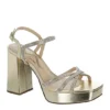 N By Nina Womens Sevyn Platform Sandal - Gold -Shoe Sales Store US 01 107409 00
