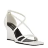 Nine West Womens Rolga Wedge Sandal - White -Shoe Sales Store US 01 108884 00