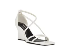 Nine West Womens Rolga Wedge Sandal - White