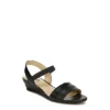 Lifestride Womens Yuma Wedge Sandal - Black -Shoe Sales Store US 01 201296 00