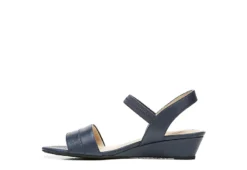 Lifestride Womens Yuma Wedge Sandal - Navy -Shoe Sales Store US 01 201297 03