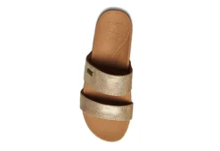 Reef Womens Banded Horizon Hi Slide Sandal - Champagne -Shoe Sales Store US 01 202484 02