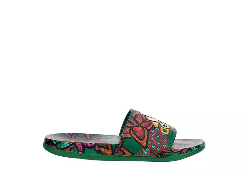 Adidas Womens Adilette Comfort Slide Sandal - Green 4 Adidas Womens Adilette Comfort Slide Sandal - Green - Image 2