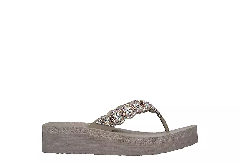 Skechers Womens Happy Spring Flip Flop Sandal - Taupe 4 Skechers Womens Happy Spring Flip Flop Sandal - Taupe - Image 2