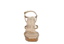 Michael By Michael Shannon Womens Natalia Wedge Sandal - Gold -Shoe Sales Store US 01 203300 02