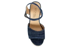 Michael By Michael Shannon Womens Maria Wedge Sandal - Denim -Shoe Sales Store US 01 203328 05