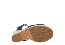 Michael By Michael Shannon Womens Maria Wedge Sandal - Denim -Shoe Sales Store US 01 203328 06