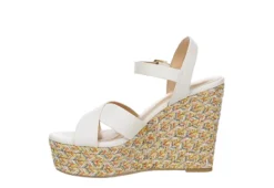 Michael By Michael Shannon Womens Luna Wedge Sandal - White -Shoe Sales Store US 01 203329 03