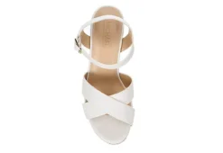 Michael By Michael Shannon Womens Luna Wedge Sandal - White -Shoe Sales Store US 01 203329 05