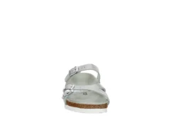 Birkenstock Womens Franca Vegan Footbed Sandal - Silver -Shoe Sales Store US 01 203366 02
