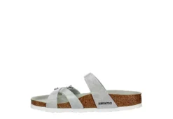Birkenstock Womens Franca Vegan Footbed Sandal - Silver -Shoe Sales Store US 01 203366 03