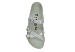 Birkenstock Womens Franca Vegan Footbed Sandal - Silver -Shoe Sales Store US 01 203366 05