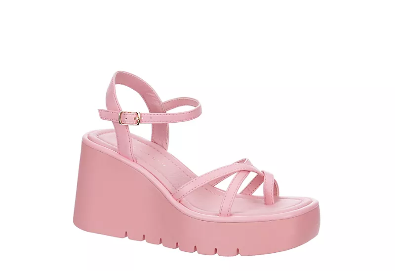 Madden Girl Womens Vaultt Wedge Sandal - Pink 3 Madden Girl Womens Vaultt Wedge Sandal - Pink