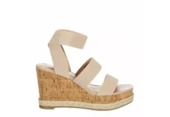 Madden Girl Womens Marandaa Wedge Sandal - Nude -Shoe Sales Store US 01 203536 01