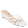 Journee Collection Womens Blayke Wedge Slip On Sandal - White -Shoe Sales Store US 01 203653 00