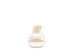 Journee Collection Womens Blayke Wedge Slip On Sandal - White -Shoe Sales Store US 01 203653 02
