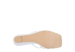 Journee Collection Womens Blayke Wedge Slip On Sandal - White -Shoe Sales Store US 01 203653 06