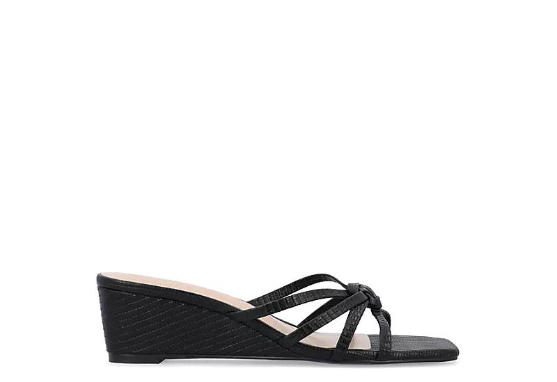 Journee Collection Womens Blayke Wedge Slip On Sandal - Black 4 Journee Collection Womens Blayke Wedge Slip On Sandal - Black - Image 2