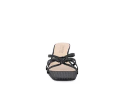 Journee Collection Womens Blayke Wedge Slip On Sandal - Black 11 Journee Collection Womens Blayke Wedge Slip On Sandal - Black -Shoe Sales Store US 01 203654 02