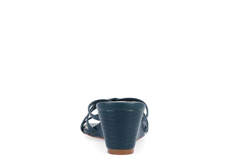 Journee Collection Womens Blayke Wedge Slip On Sandal - Blue 7 Journee Collection Womens Blayke Wedge Slip On Sandal - Blue - Image 5