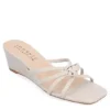Journee Collection Womens Blayke Wedge Slip On Sandal - Beige -Shoe Sales Store US 01 203696 00