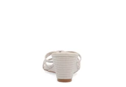 Journee Collection Womens Blayke Wedge Slip On Sandal - Beige -Shoe Sales Store US 01 203696 04