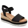 Toms Womens Diana Wedge Sandal - Black