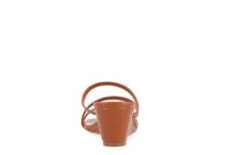 Journee Collection Womens Takarah Low Wedge Sandal - Brown -Shoe Sales Store US 01 203885 04