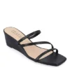 Journee Collection Womens Takarah Wedge Slip On Sandal - Black -Shoe Sales Store US 01 203888 00