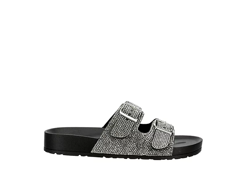 Madden Girl Womens Teddy Footbed Slide Sandal - Black 4 Madden Girl Womens Teddy Footbed Slide Sandal - Black - Image 2