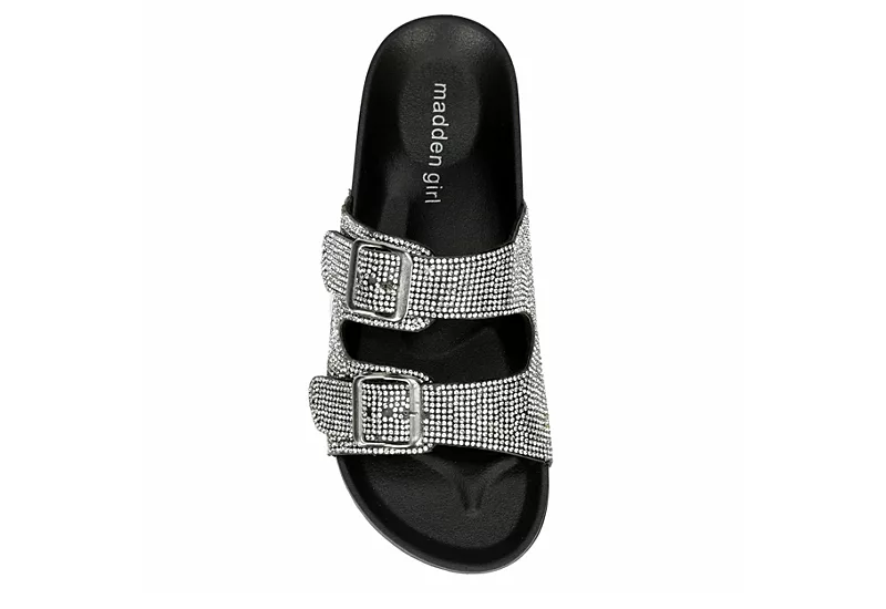Madden Girl Womens Teddy Footbed Slide Sandal - Black 8 Madden Girl Womens Teddy Footbed Slide Sandal - Black - Image 6