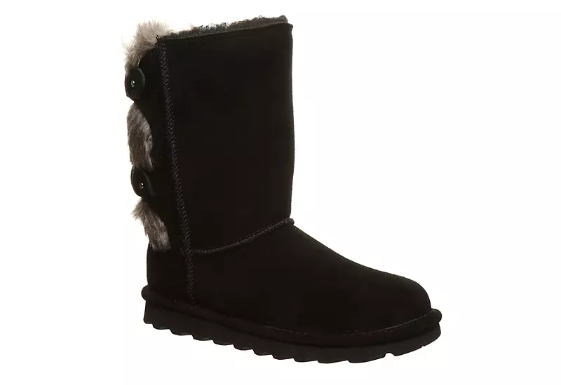 Bearpaw Womens Eloise Fur Boot - Black 3 Bearpaw Womens Eloise Fur Boot - Black