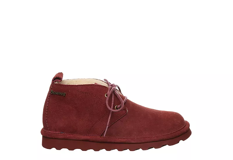 Bearpaw Womens Skye Lace-up Fur Boot - Dark Red 4 Bearpaw Womens Skye Lace-up Fur Boot - Dark Red - Image 2