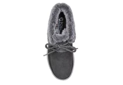 Skechers Womens Skipper Wave Cozy Queen Lace-up Fur Boot - Dark Grey -Shoe Sales Store US 01 302635 03