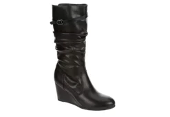 Lauren Blakwell Womens Johanna Wide Calf Wedge Boot - Black