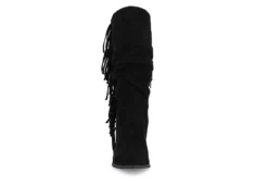 Journee Collection Womens Hartly Fringed Wide Calf Dress Boot - Black -Shoe Sales Store US 01 303177 02