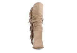 Journee Collection Womens Hartly Fringed Wide Calf Dress Boot - Taupe -Shoe Sales Store US 01 303178 02