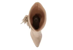 Journee Collection Womens Hartly Fringed Wide Calf Dress Boot - Taupe -Shoe Sales Store US 01 303178 05