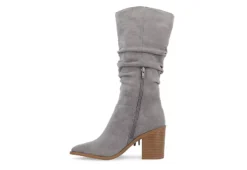 Journee Collection Womens Hartly Fringed Wide Calf Dress Boot - Grey -Shoe Sales Store US 01 303179 03