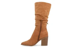 Journee Collection Womens Hartly Fringed Wide Calf Dress Boot - Tan -Shoe Sales Store US 01 303180 03