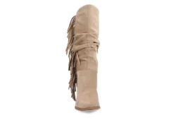 Journee Collection Womens Hartly Fringed Extra Wide Calf Dress Boot - Taupe -Shoe Sales Store US 01 303183 02