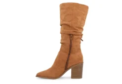 Journee Collection Womens Hartly Fringed Extra Wide Calf Dress Boot - Tan -Shoe Sales Store US 01 303185 03
