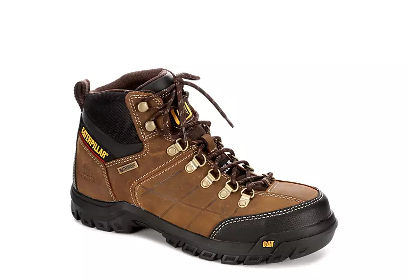 Caterpillar Mens Threshold Waterproof Steel Toe Work Boot - Brown 3 Caterpillar Mens Threshold Waterproof Steel Toe Work Boot - Brown